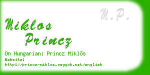 miklos princz business card